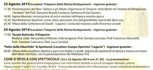 Francavilla, parte il Festival internazione della Sibaritide Francavilla, parte il Festival internazione della Sibaritide