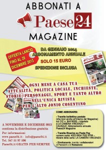 ABBONATI A PAESE 24 MAGAZINE ENTRO IL 20 DICEMBRE (clicca per ingrandire)