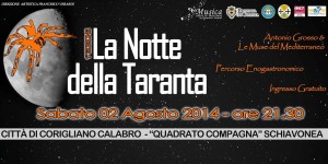 Il manifesto della kermesse coriglianese "La Notte della Taranta" 