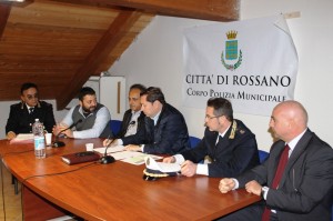 Un momento della conferenza stampa di presentazione del nuovo sistema di videosorveglianza