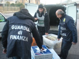 Il pesce sequestrato a Corigliano
