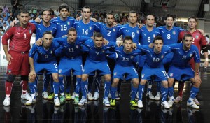 Una formazione della nazionale di calcio a 5 italiana