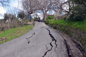 La frana in Contrada Santa Marina