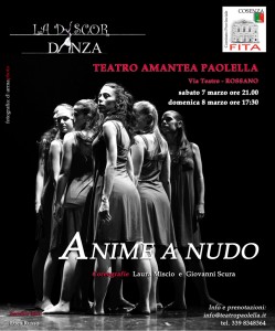 La locandina dello spettacolo "Anime a Nudo"